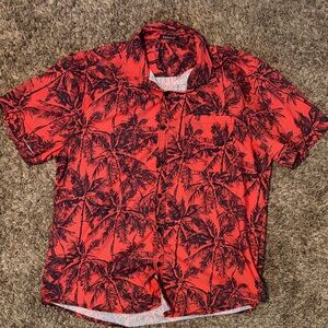 Red Palm Tree Print Shirt